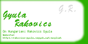 gyula rakovics business card
